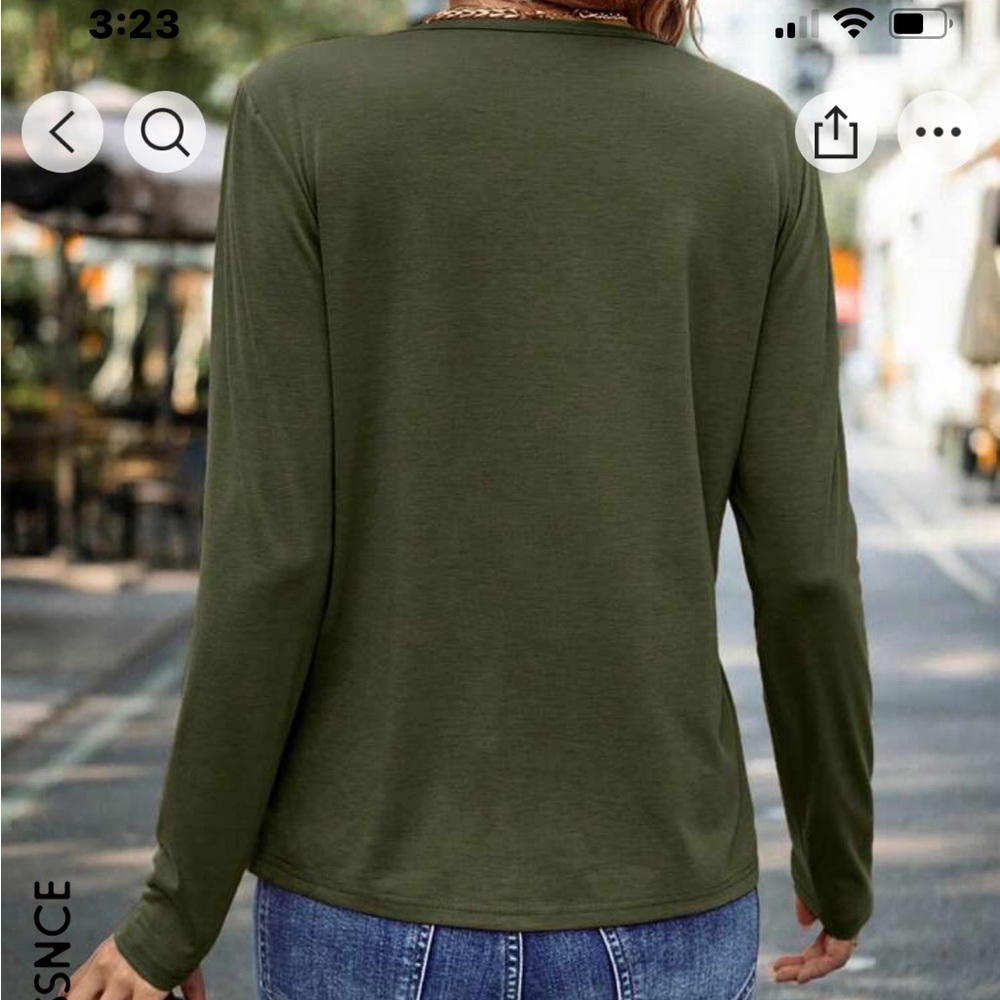 Army Green fitted Long Sleeve -med